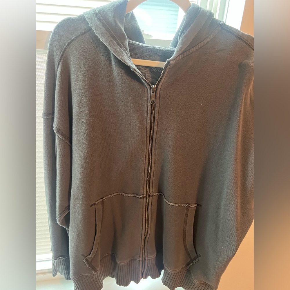 Aerie Charcoal Zip-Up Hoodie